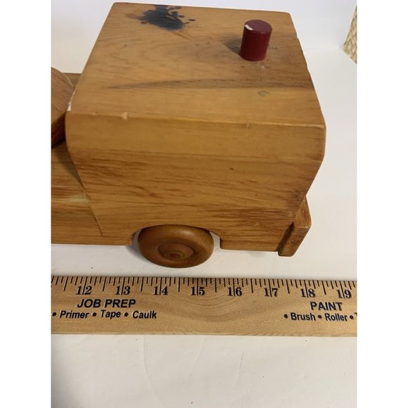 Vintage handmade Wood Firetruck Engine Toy SIGNED DATED - Picture 2 of 16